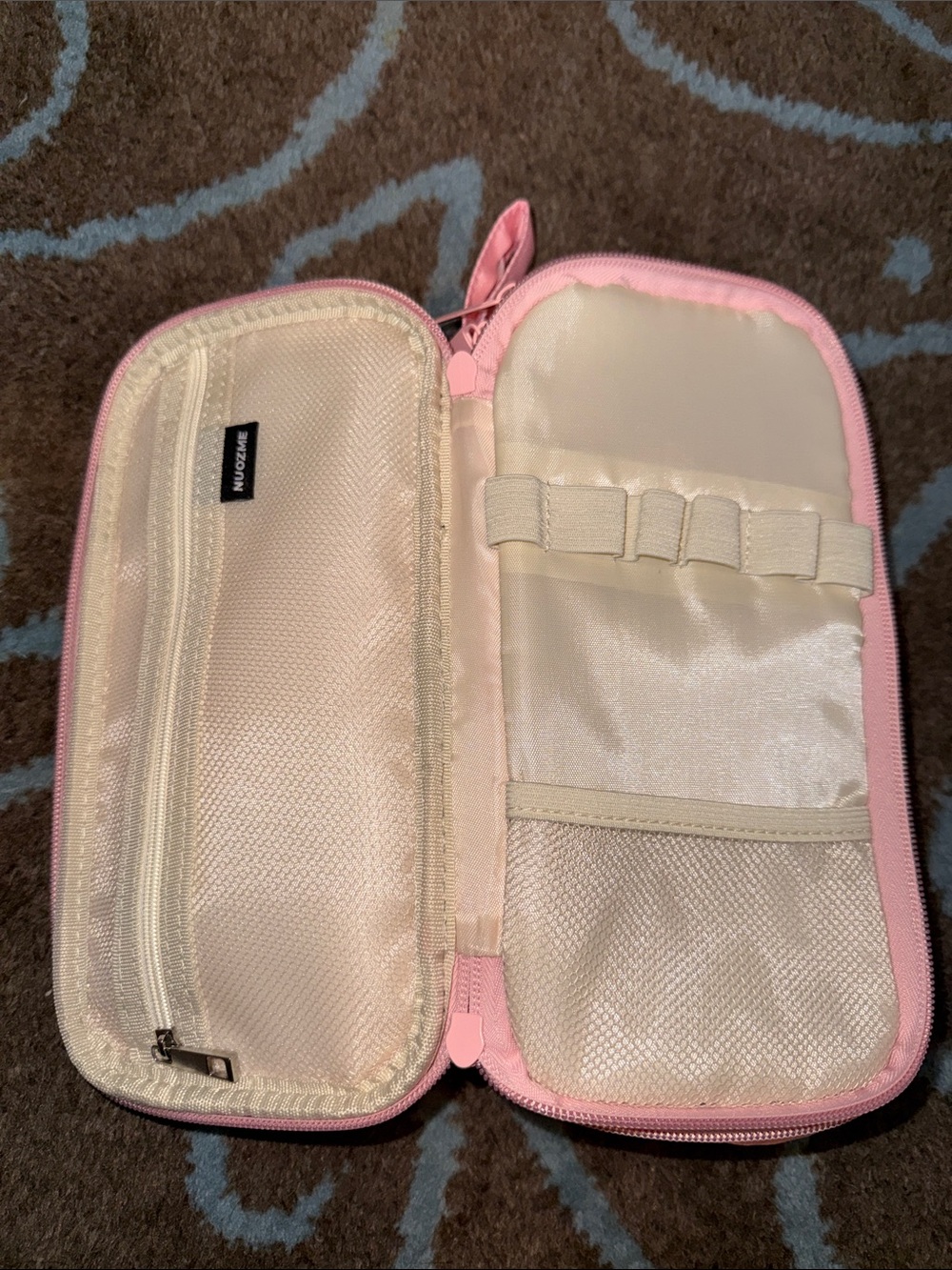 Pink Organizer Pouch with V Initial - Picture 4 of 10